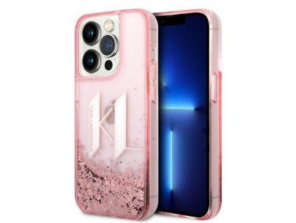 45624 karl lagerfeld trblietavy pevny kryt klhcp14llbklcp na iphone 14 pro ruzovy liquid big kl