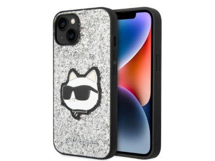 46176 karl lagerfeld trblietavy pevny kryt klhcp14sg2cps na iphone 14 strieborna choupette patch
