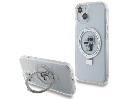 42426 karl lagerfeld tvrdy obal s prstencovym stojanom magsafe klhmp14shmrskch iphone 14 biela karl choupette