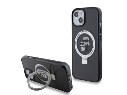 42441 karl lagerfeld tvrdy obal s prstencovym stojanom magsafe klhmp15shmrskck iphone 15 karl choupette