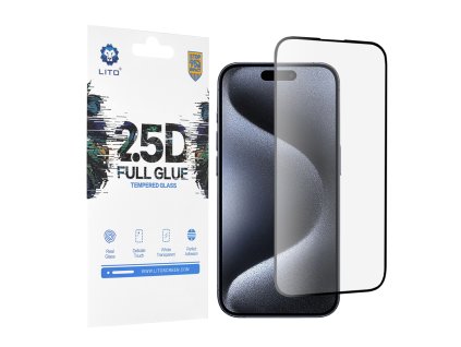47307 lito 2 5d fullglue glass iphone 15 pro tvrdene sklo cierne