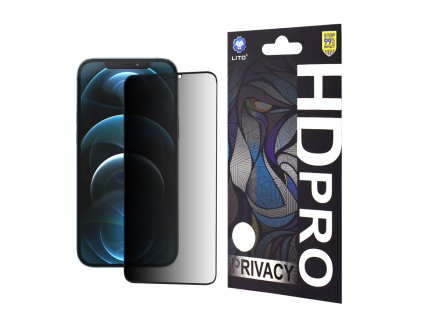 50664 1 lito hd pro privacy tvrdene sklo pre iphone 12 pro max cierne s ochranou sukromia