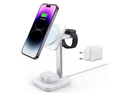 42186 nabijacia stanica 3v1 halolock pre iphone airpods a apple watch s odnimatelnou nabijackou pre hodinky biela