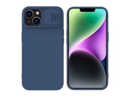 29548 nillkin camshield silky magsafe silicone kryt pre iphone 15 plus midnight modra
