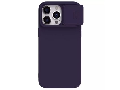 29596 nillkin camshield silky magsafe silicone kryt pre iphone 15 pro max dark night fialova