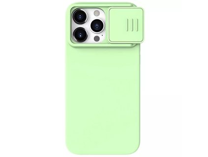 29584 nillkin camshield silky magsafe silicone kryt pre iphone 15 pro max mint zelena
