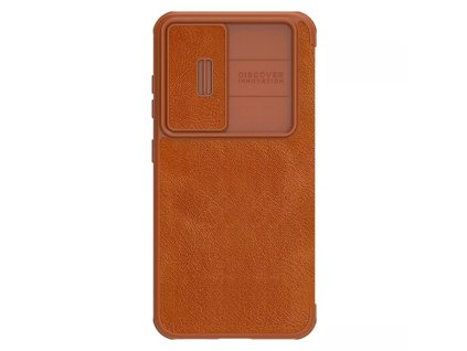 14389 nillkin qin kozeny pro obal na samsung galaxy s23 plus hneda