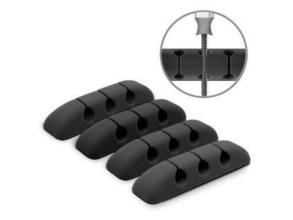 40025 organizer kablov 4 balenia 4 x 3 zasuvky cierny