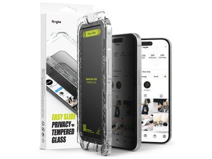 51072 ringke easy slide tempered glass 2 ks tvrdene sklo pre iphone 16 pro s ochranou sukromia
