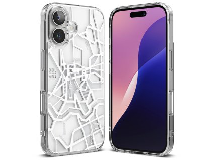 51888 ringke fusion design puzdro pre iphone 16 mapa seoul biela