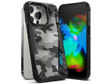 12769 ringke fusion x design kryt na iphone 14 pro cierna kamuflaz