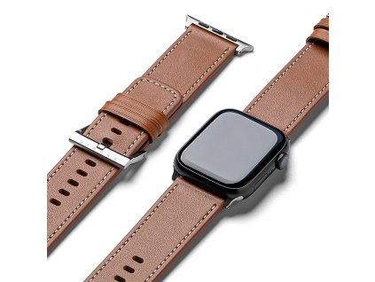 47907 ringke leather one basic bold kozeny remienok pre apple watch 1 2 3 4 5 6 7 8 9 10 se se 2 ultra ultra 2 42 44 45 46 49mm hnedy