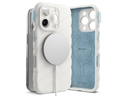 51981 ringke macaron silicone magsafe puzdro pre iphone 16 pro biele