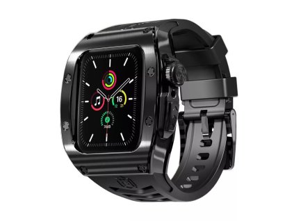 38273 1 shellbox vodotesne ochranne puzdro ip68 s remienkom apple watch 7 8 9 45mm cierne