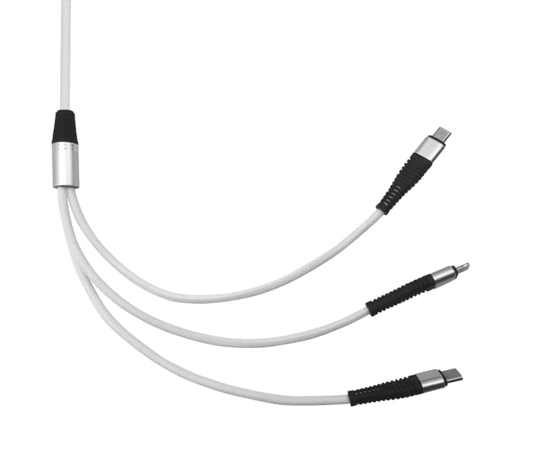Bomba 3v1 Nylonový USB kabel pro iPhone/Android 1M Barva: Černá