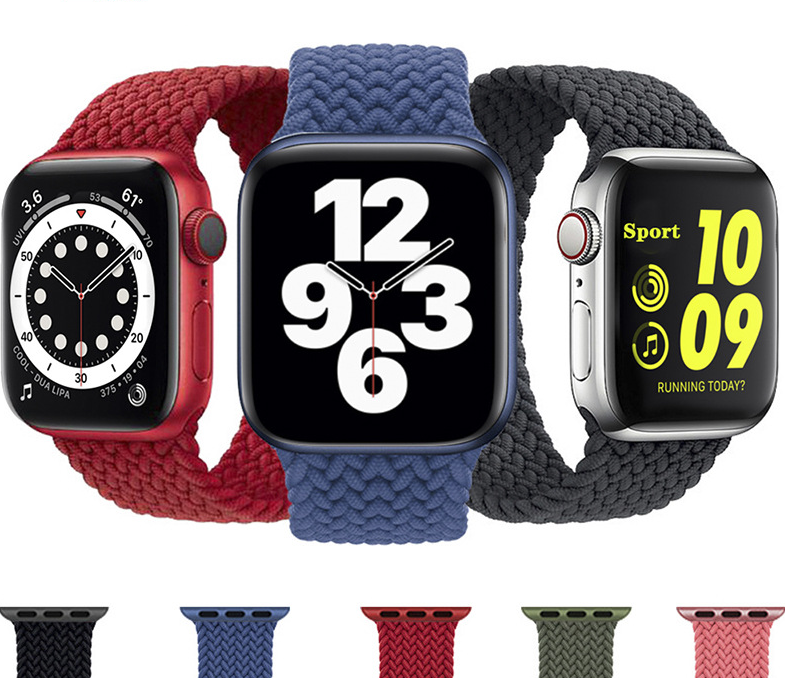 Bomba Nylonový elastický řemínek na Apple Watch Barva: Zelená, Velikost řemínku a ciferníku Apple Watch: L - 135mm (38/40/41mm) WD112GREEN_SIZE-L-38-…