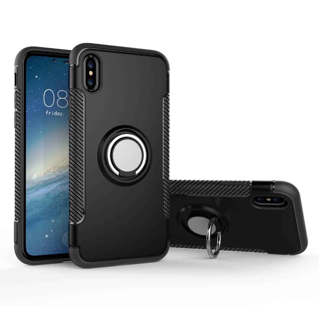 Bomba Obal s kroužkem pro huawei - černý Model: Y5 (2019)