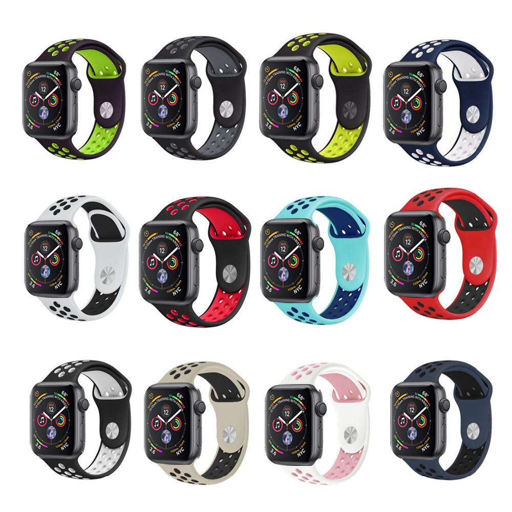 Levně Bomba Sportovní silikonový řemínek pro Apple Watch Velikost ciferníku Apple watch: 38/40/41mm, Barva řemínku: Bílá - růžová
