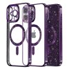 56679 techsuit kryt luxury glitter s magsafe pre iphone 13 pro max tmavo fialovy