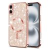 57078 techsuit kryt luxury glitter s magsafe pre iphone 16 plus ruzovo zlaty