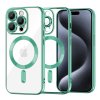 50046 techsuit luxury crystal magsafe puzdro pre iphone 15 pro svetlozelene light green