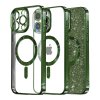 50259 techsuit luxury glitter magsafe puzdro pre iphone 14 pro tmavozelene deep green