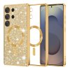 53343 techsuit luxury glitter magsafe puzdro pre samsung galaxy s25 ultra zlate gold
