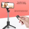 57558 6 techsuit mini selfie stick l11 so stabilnym stojanom bluetooth casovacom 360 otocenim 73 cm cierny