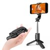 57567 techsuit mini selfie stick q11 so stabilnym stojanom dialkovym ovladanim bluetooth 360 otocenim nerezovou konstrukciou 74 cm cierny