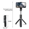 57564 5 techsuit selfie stick l02s so stabilnym stojanom dialkovym ovladanim bluetooth osvetlenim nerezovou konstrukciou 104 cm cierny