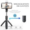 57564 1 techsuit selfie stick l02s so stabilnym stojanom dialkovym ovladanim bluetooth osvetlenim nerezovou konstrukciou 104 cm cierny