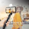 57564 2 techsuit selfie stick l02s so stabilnym stojanom dialkovym ovladanim bluetooth osvetlenim nerezovou konstrukciou 104 cm cierny