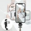 57570 4 techsuit selfie stick q03 so stabilnym stojanom dialkovym ovladanim bluetooth 360 otocenim hlinikovou konstrukciou 74 cm cierny