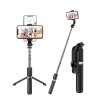 57570 techsuit selfie stick q03 so stabilnym stojanom dialkovym ovladanim bluetooth 360 otocenim hlinikovou konstrukciou 74 cm cierny