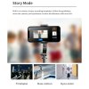 40994 5 techsuit selfie tyc l19s stabilny gimbal stativ s bluetooth dialkovym ovladanim doplnujucim svetlom 360 otacanim 70 cm cierna