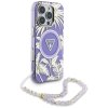 72219 2 guess iml palm trees triangle with pearl strap magsafe kryt na iphone 16 pro max fialovy