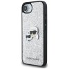 72273 3 karl lagerfeld hardcase glitter fixed kryt na iphone 16e strieborny karl choupette head