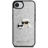 72273 1 karl lagerfeld hardcase glitter fixed kryt na iphone 16e strieborny karl choupette head