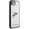 72273 2 karl lagerfeld hardcase glitter fixed kryt na iphone 16e strieborny karl choupette head