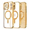 61260 techsuit luxury glitter magsafe kryt na iphone 16 pro zlaty