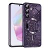 72969 techsuit luxury glitter magsafe puzdro pre samsung galaxy a35 5g tmavofialove