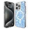59415 techsuit sparkly glitter magsafe kryt na iphone 15 pro modry