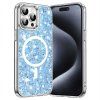 59415 7 techsuit sparkly glitter magsafe kryt na iphone 15 pro modry