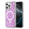 60459 techsuit sparkly glitter magsafe kryt na iphone 16 pro magenta