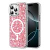 60450 techsuit sparkly glitter magsafe kryt na iphone 16 pro ruzovy