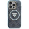 87717 2 guess iml metal glitter 4g circle triangle magsafe obal na iphone 16 pro modry