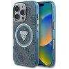87717 guess iml metal glitter 4g circle triangle magsafe obal na iphone 16 pro modry