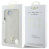 87735 6 guess peony grained hot stamp triangle logo magsafe kozene puzdro na iphone 16e bezovy