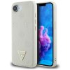 87735 guess peony grained hot stamp triangle logo magsafe kozene puzdro na iphone 16e bezovy