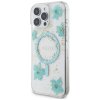 77466 2 guess hardcase resin flowers and glitter magsafe puzdro pre iphone 16 pro max tyrkysove